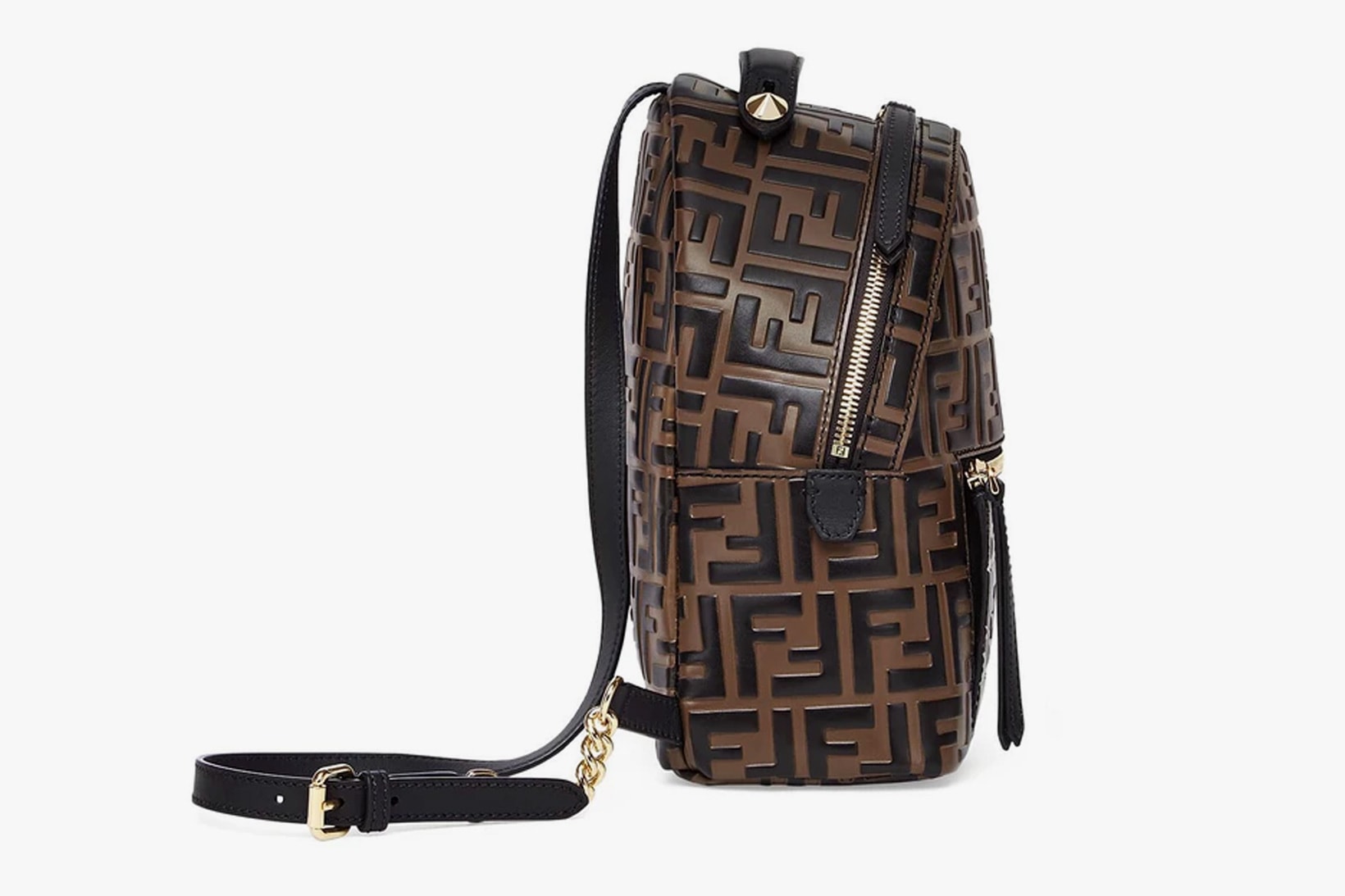 fendi ff monogram logomania mini backpack designer bags brown leather chain fashion accessories price release