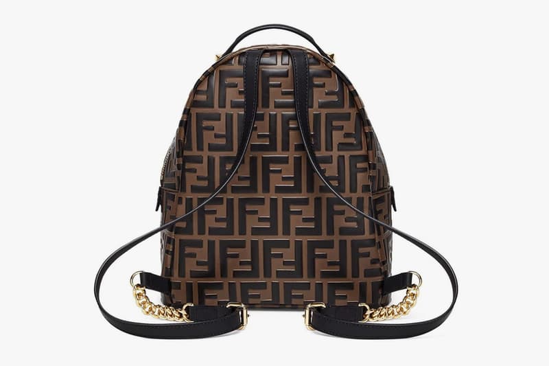 fendi ff monogram logomania mini backpack designer bags brown leather chain fashion accessories price release