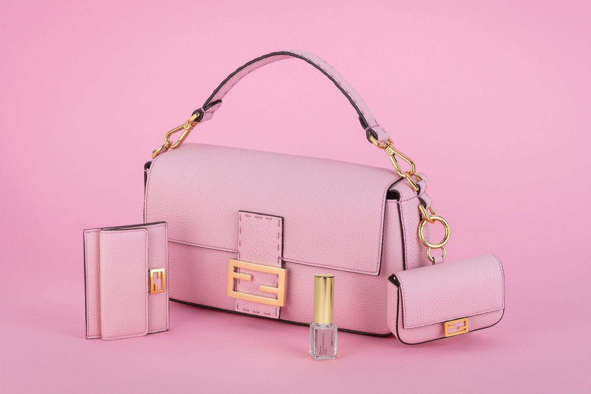 Fendi Pink Baguette Bag FENDIFRESIA Collection