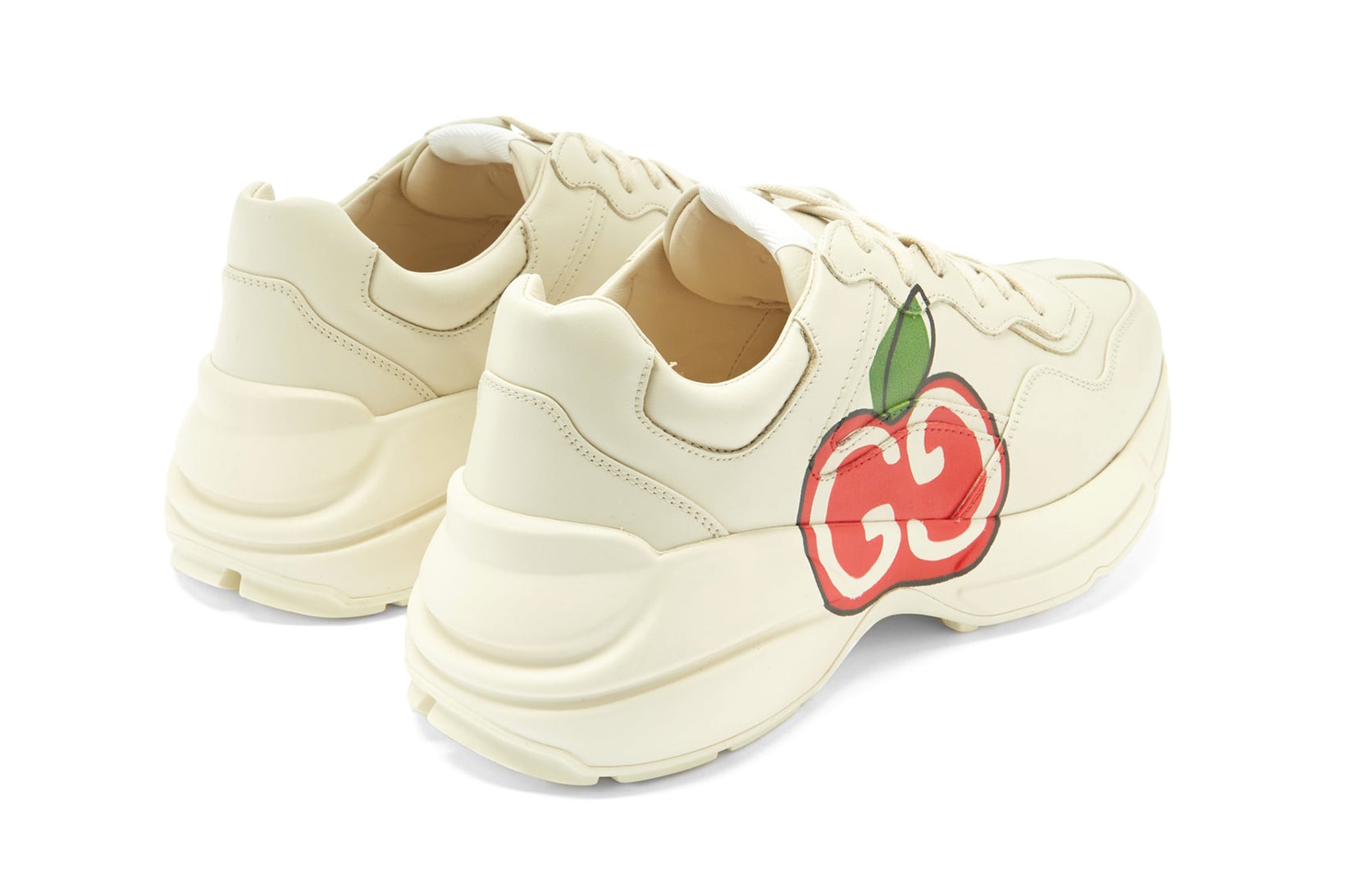 Gucci Rhyton Apple-Print Sneaker White