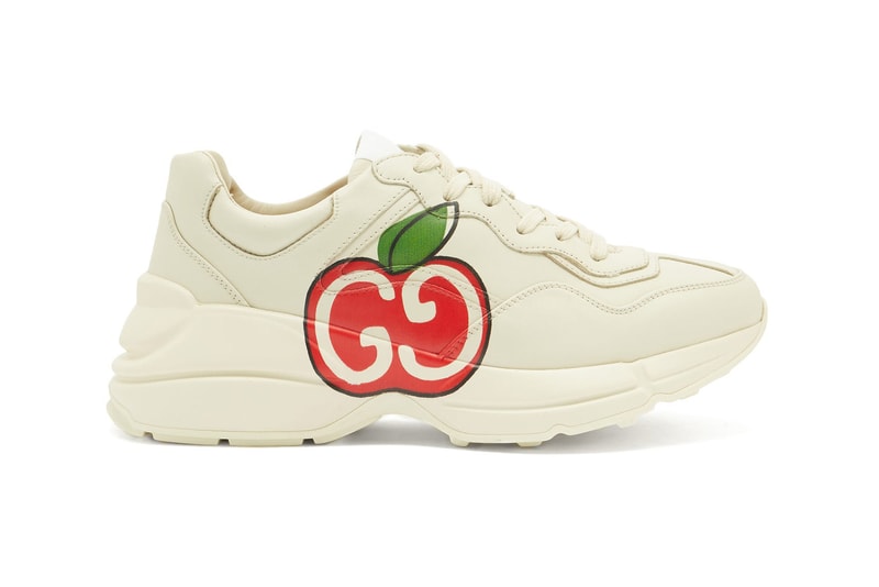 Gucci Rhyton Apple-Print Sneaker White