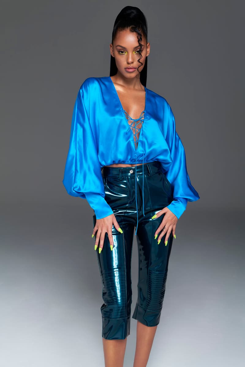 laquan smith spring summer 2021 lookbook 70s fashion dresses blouses bodysuits new york fashion week nyfw