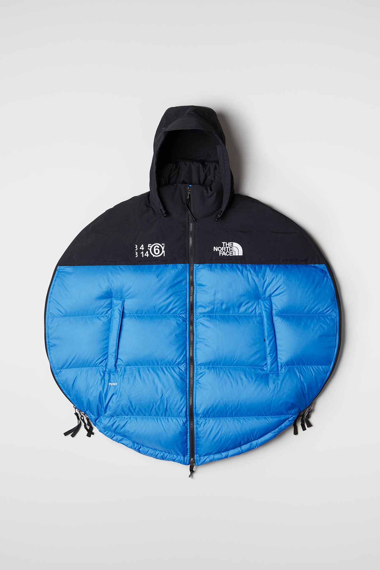 MM6 Maison Margiela The North Face Collaboration Fall Winter 2020 Circle Nuptse Puffer Jacket Cobalt Blue