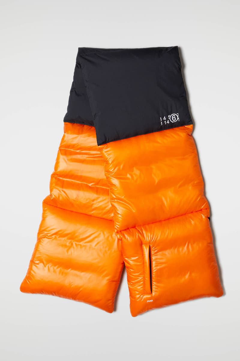 MM6 Maison Margiela The North Face Collaboration Fall Winter 2020 Padded Nuptse Scarf Orange