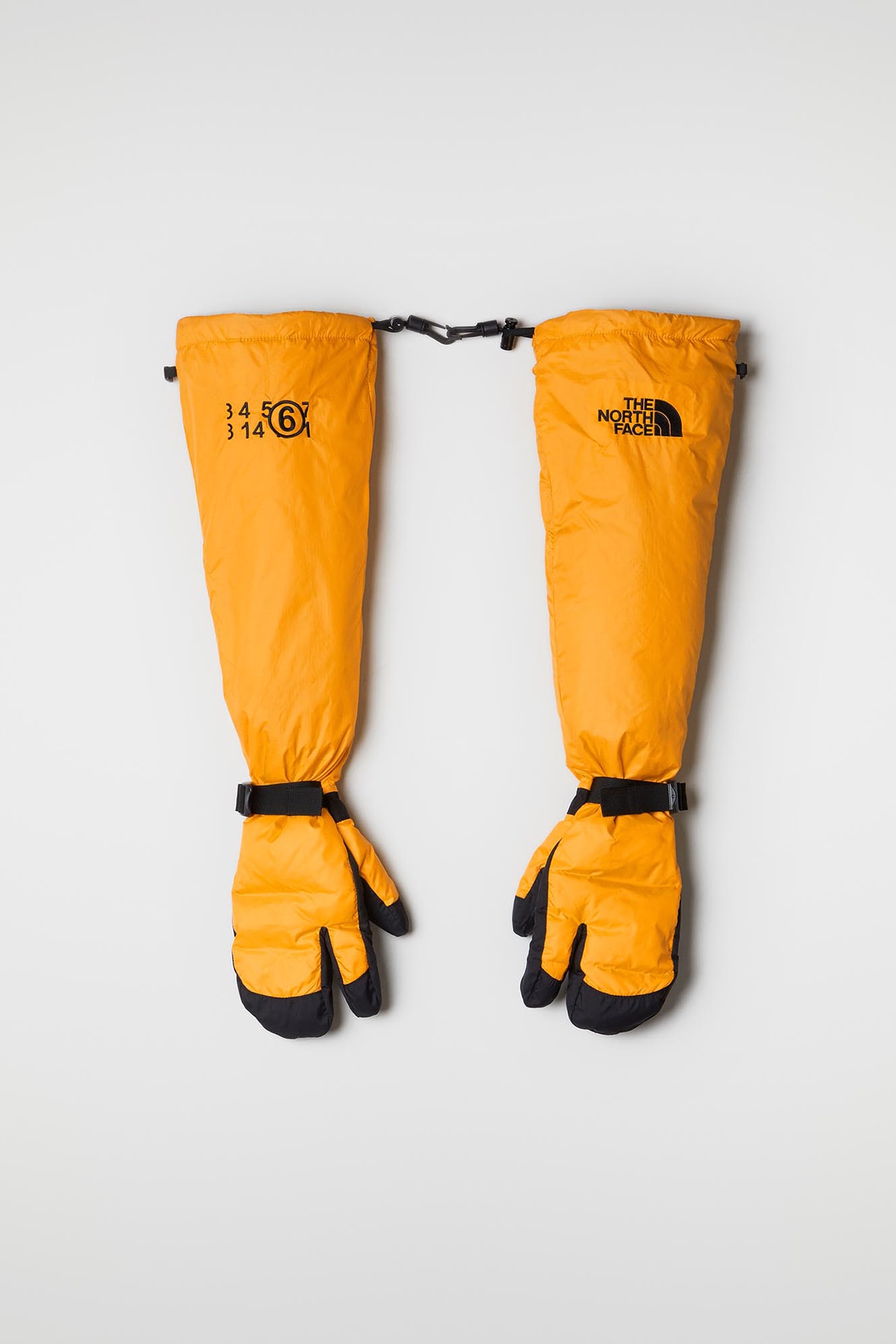 MM6 Maison Margiela The North Face Collaboration Fall Winter 2020 Tabi Mittens Yellow