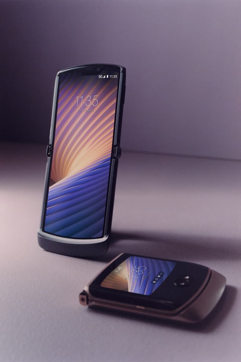 motorola 5g razr flip phone black purple gold colorways tech