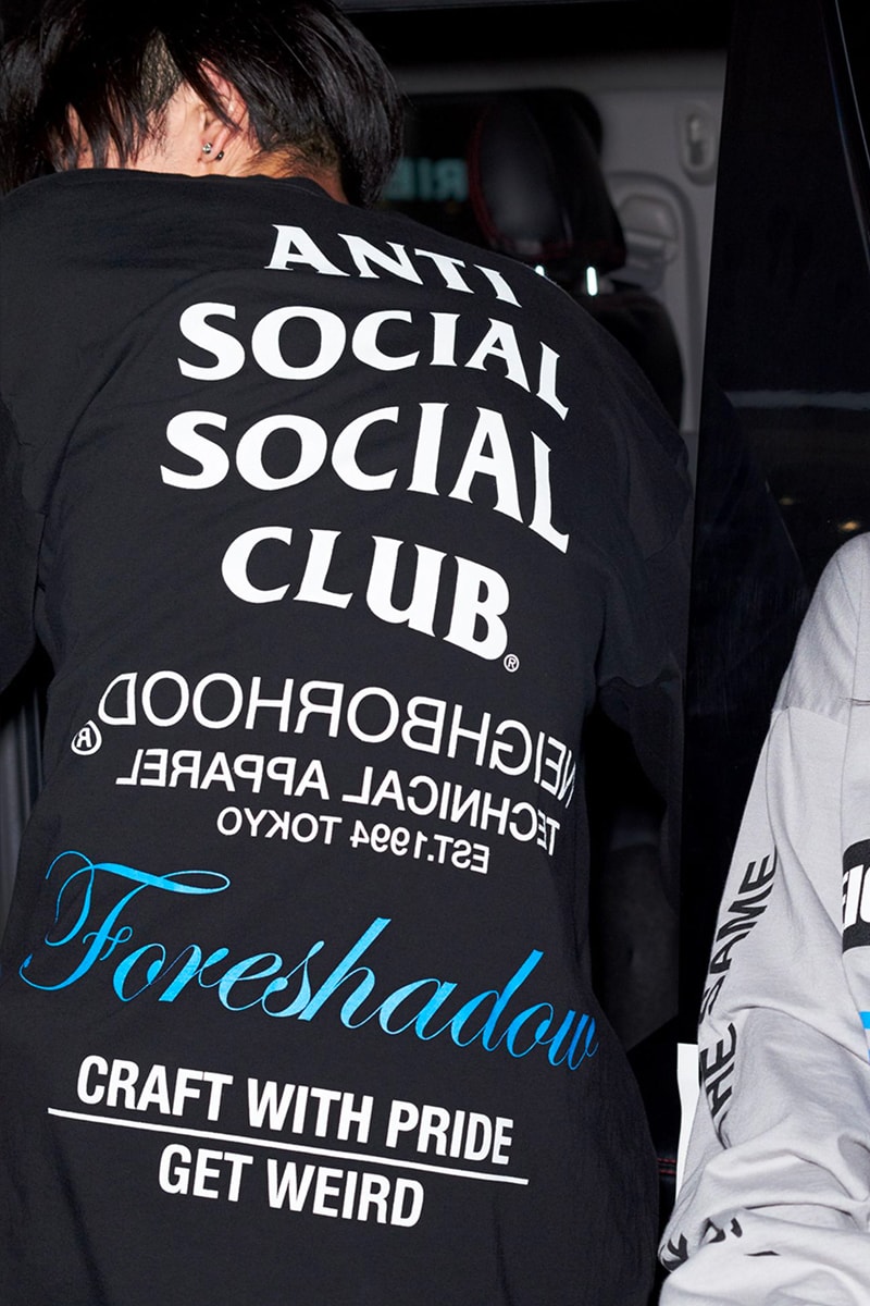 assc anti social social club neighbordhood collaboration graphic hoodies t-shirts release info