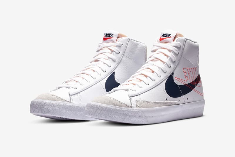 nike blazer mid 77 sneakers white brown orange navy blue colorway sneakerhead footwear shoes