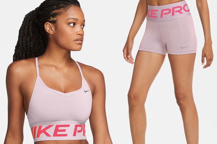 Work Out in Style With Nike's Pink Pro Indy Sports Bra and Shorts