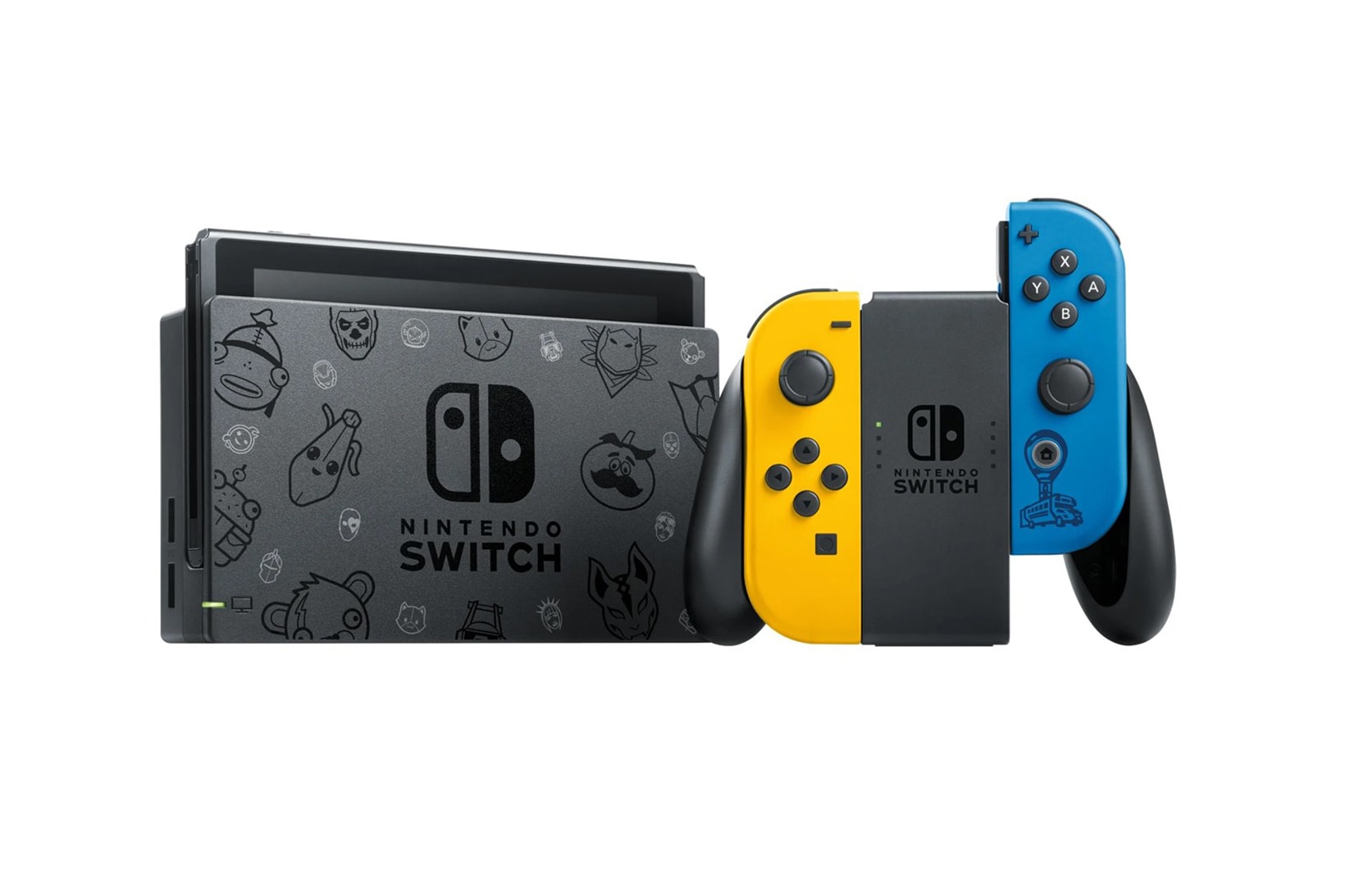 nintendo switch fortnite yellow blue gaming console europe