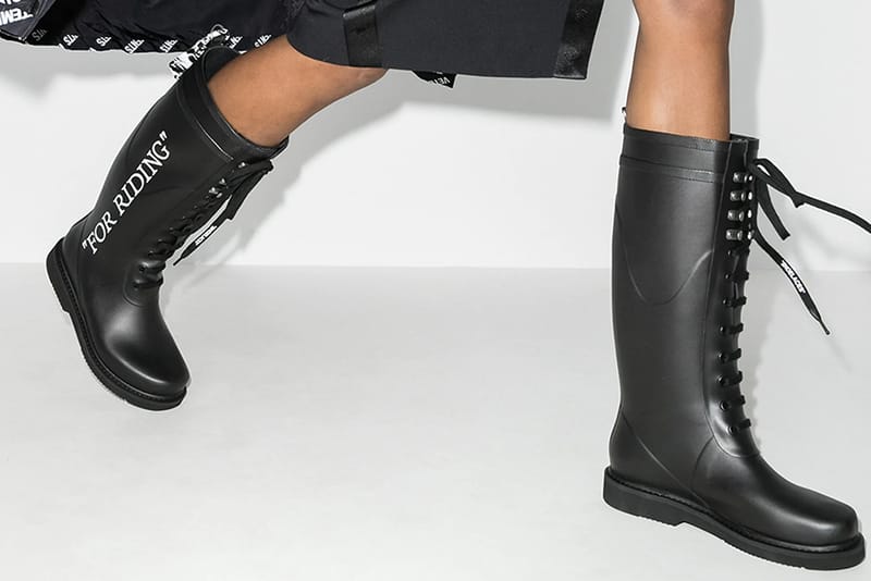 off white rubber boots