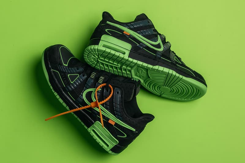 Off White X Nike Air Rubber Dunk Green Strike Hypebae Off White X Nike Air Rubber Dunk Green Strike Hypebae