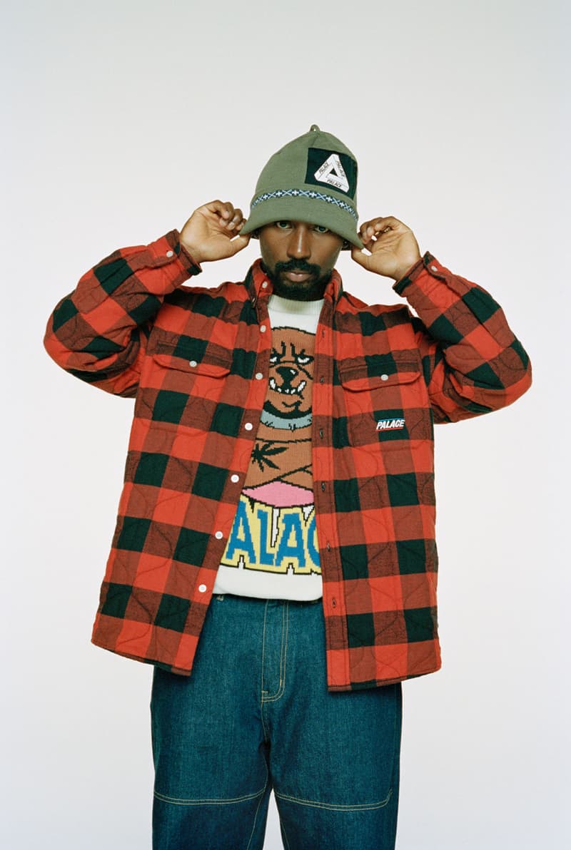 palace skateboard winter lookbook gore-tex outerwear fleece jackets suede bomber knit sweaters release info