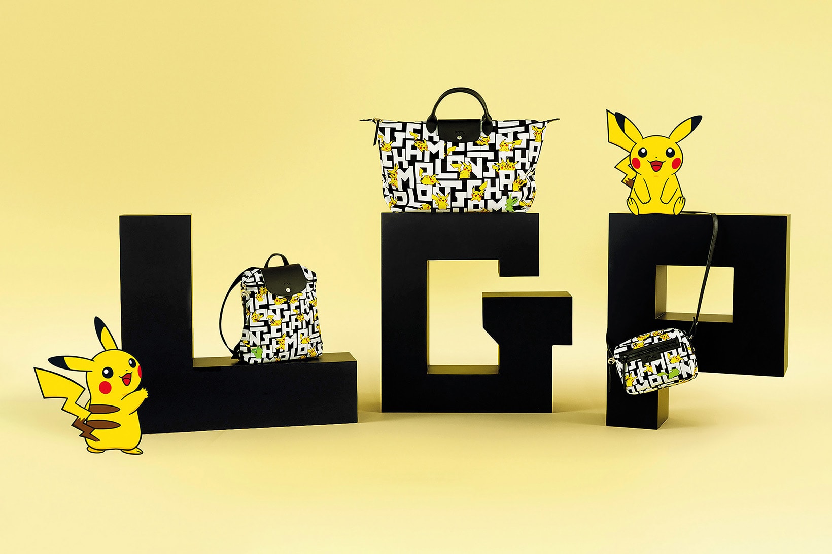 Pokémon x Longchamp Bag Collaboration Collection Pikachu Le Pilage Tote Mini Red