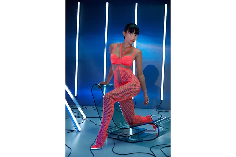 Savage X Fenty September 2020 Collection Campaign Body Stocking Neon Pink