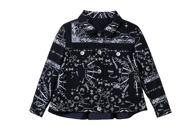 sacai dr woo kids fall winter capsule collaboration bandana print jackets skirts shirts chitose abe release