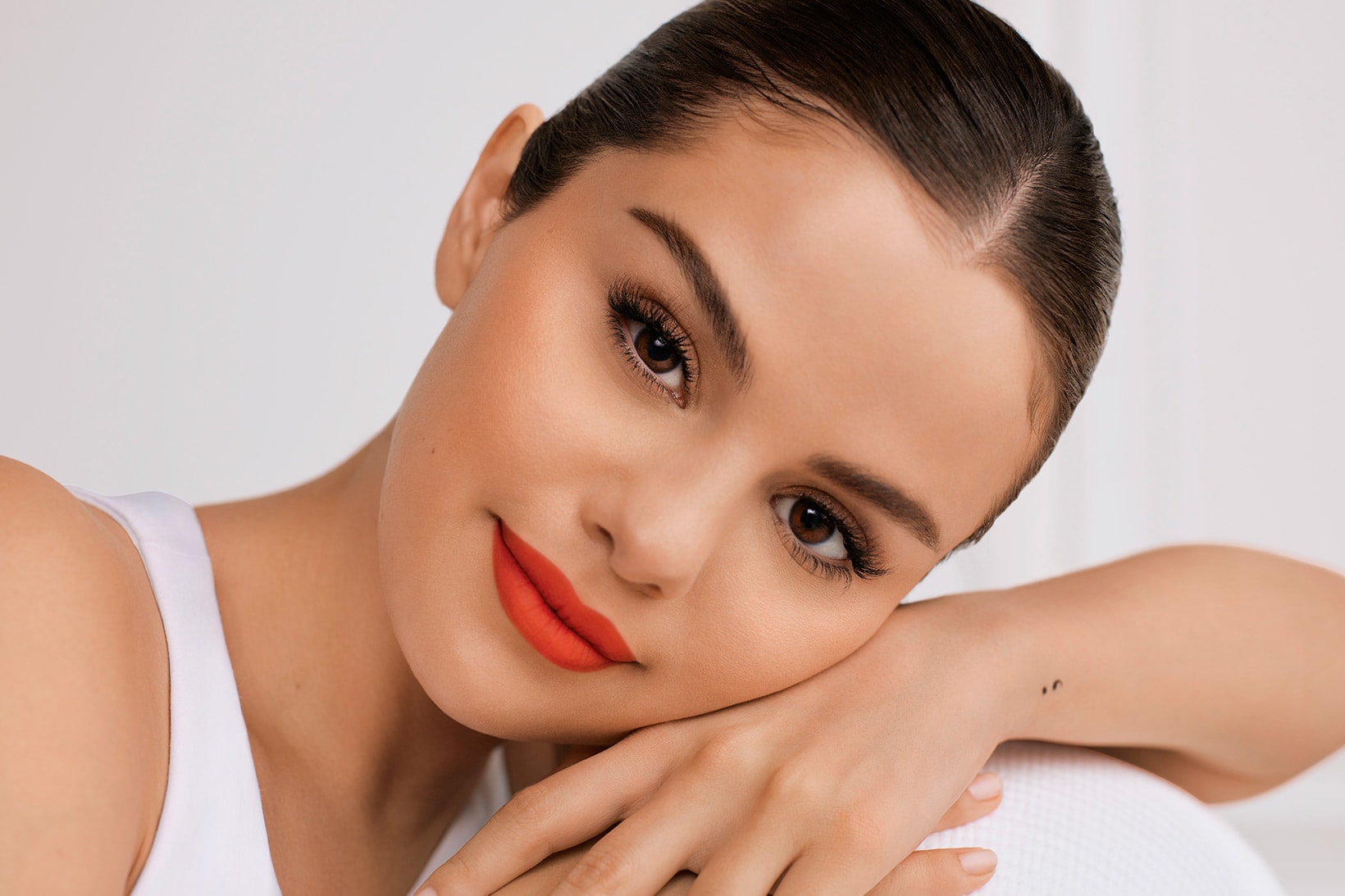 selena gomez rare beauty makeup brand launch release first collection foundation eyeliner lipstick mist