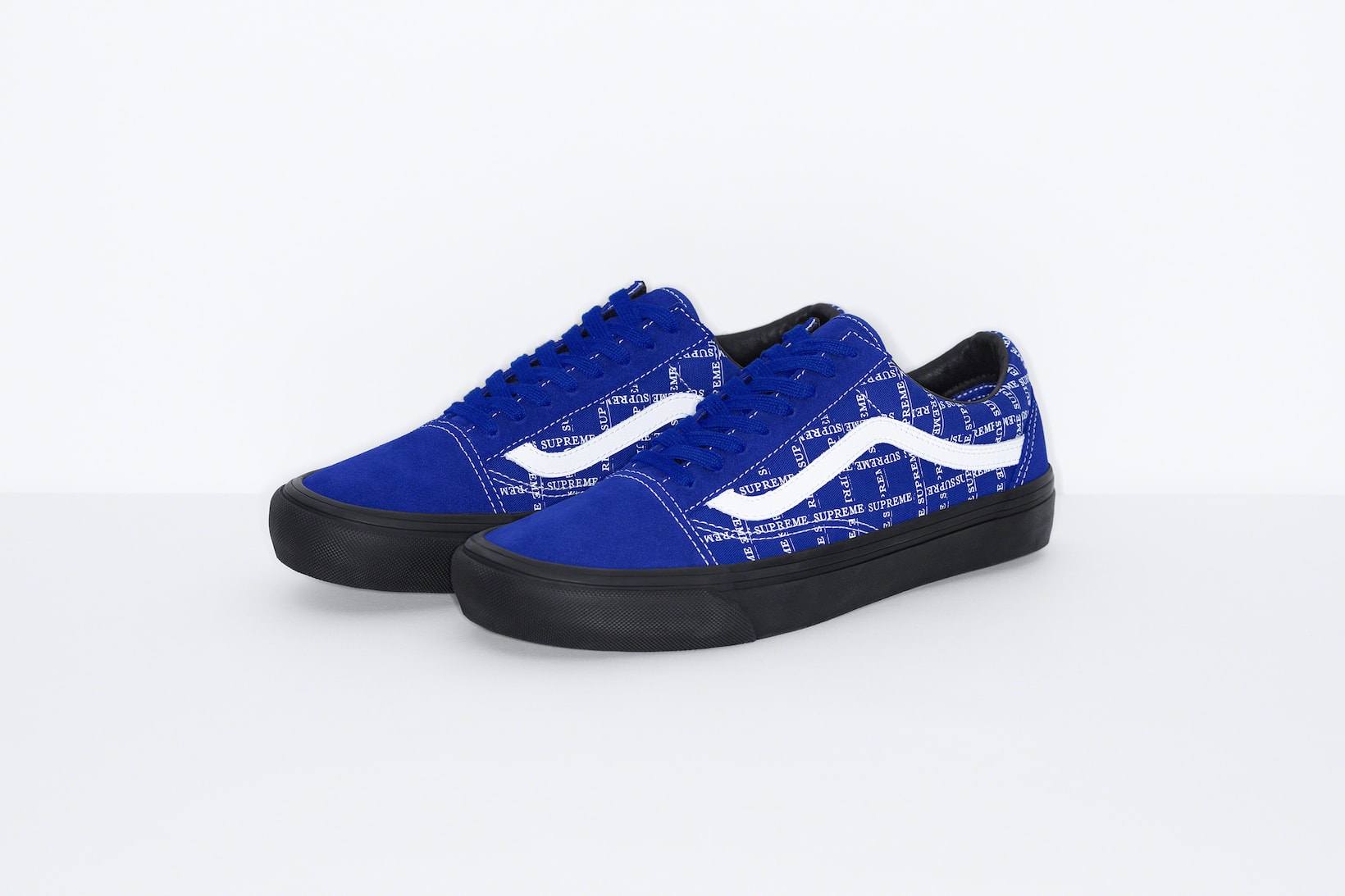 supreme vans collaboration half cab old skool pro sneakers white blue black shoes footwear sneakerhead
