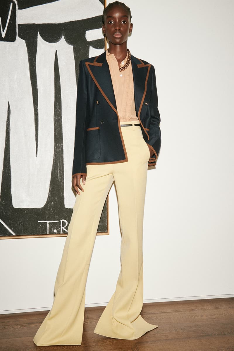 victoria beckham spring summer 2021 presentation suits dresses flared pants london fashion week lfw