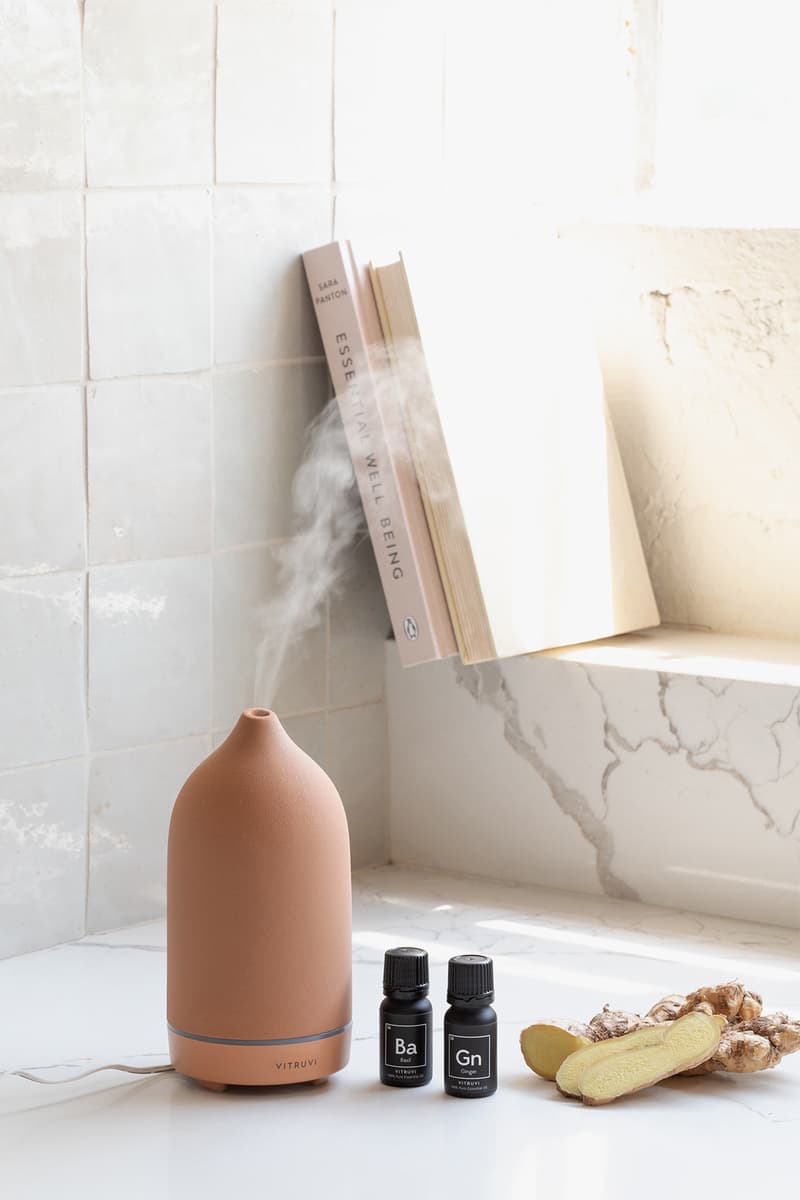 vitruvi diffuser essential oils basil ginger citronella spearmint home refresh kit scent fragrance