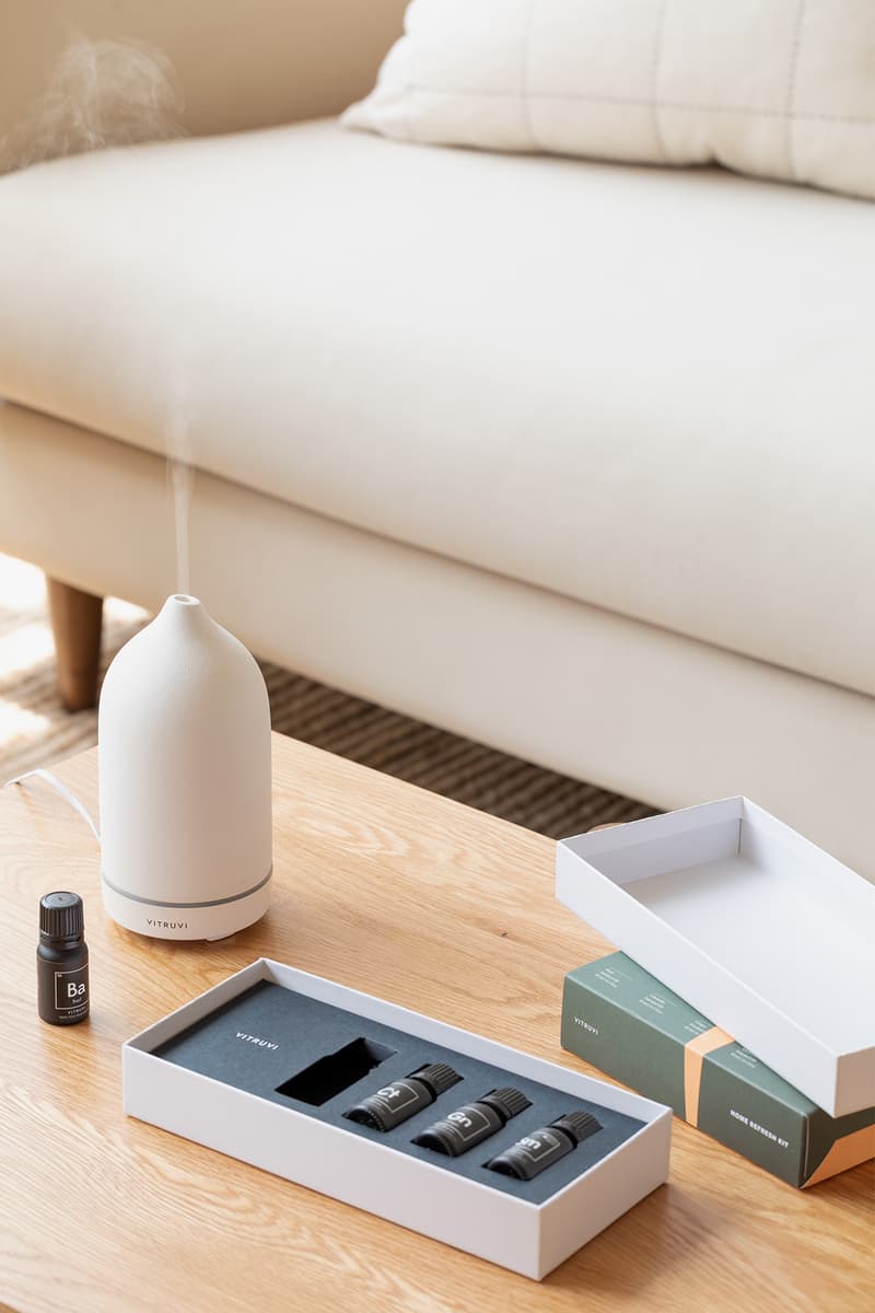 vitruvi diffuser essential oils basil ginger citronella spearmint home refresh kit scent fragrance