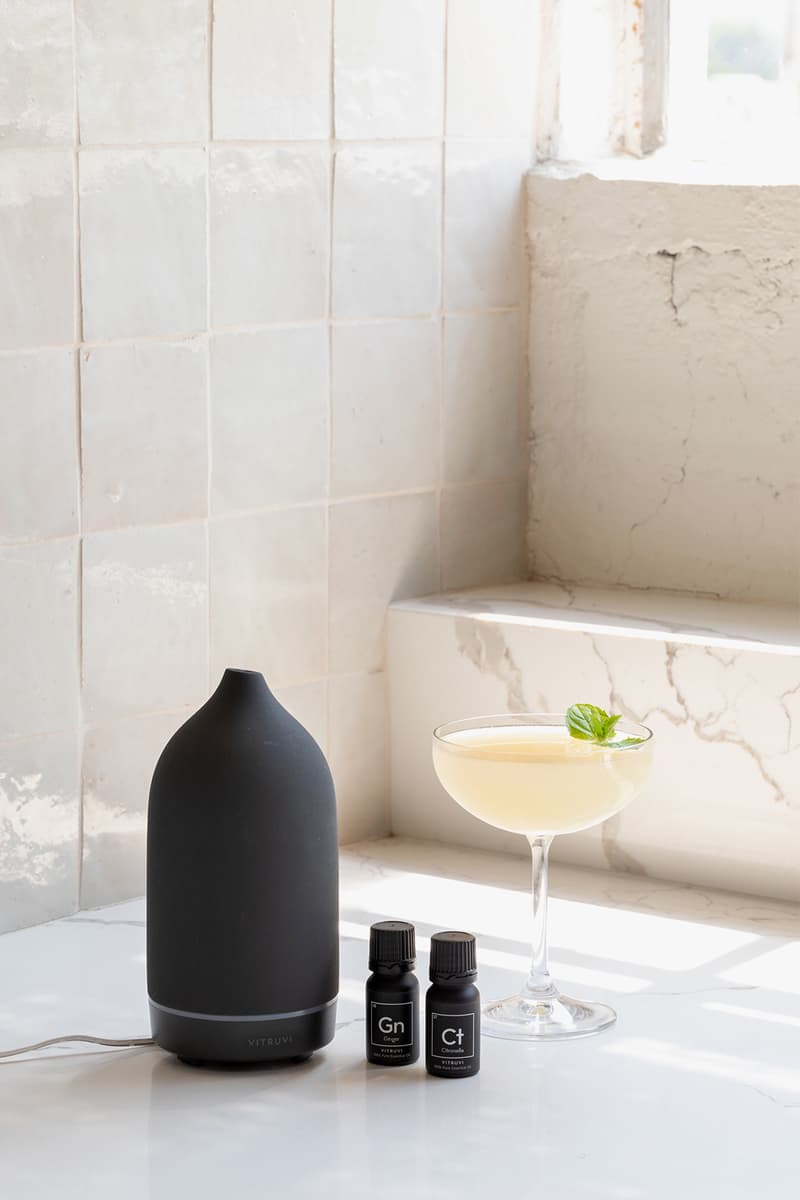 vitruvi diffuser essential oils basil ginger citronella spearmint home refresh kit scent fragrance
