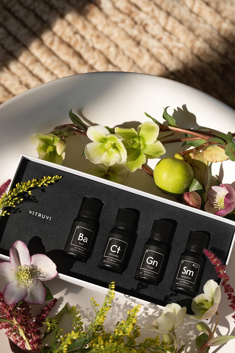 vitruvi diffuser essential oils basil ginger citronella spearmint home refresh kit scent fragrance