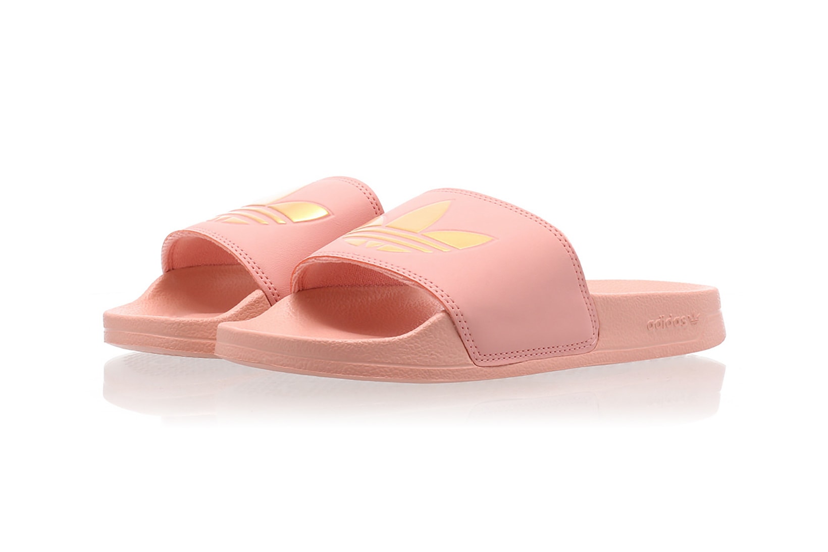 adidas adilette lite slides slippers pink cream white gray footwear