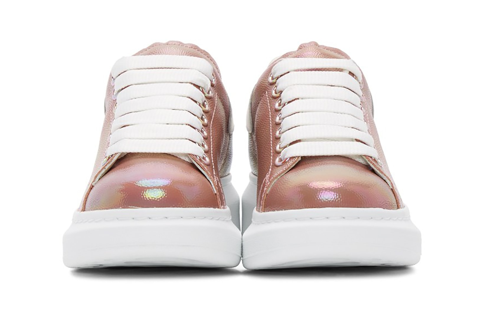 alexander mcqueen rose gold white oversized sneakers footwear shoes sneakerhead