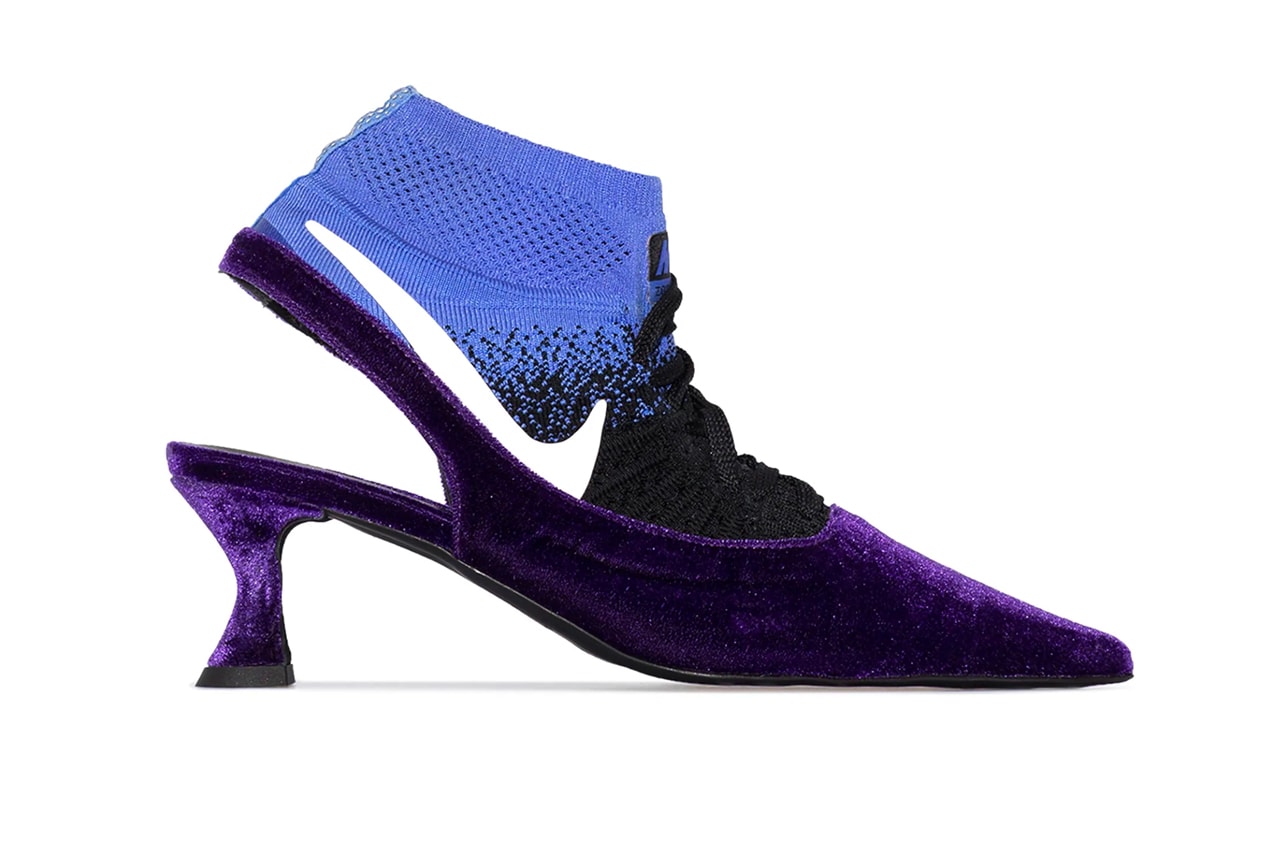ANCUTA SARCA Nike Purple 65 Sock Insert Pumps Heels Reworked Upcycled