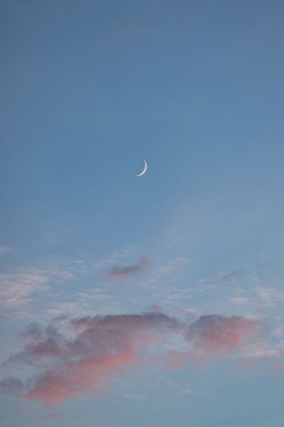 Crescent Moon Sky Pastel Clouds