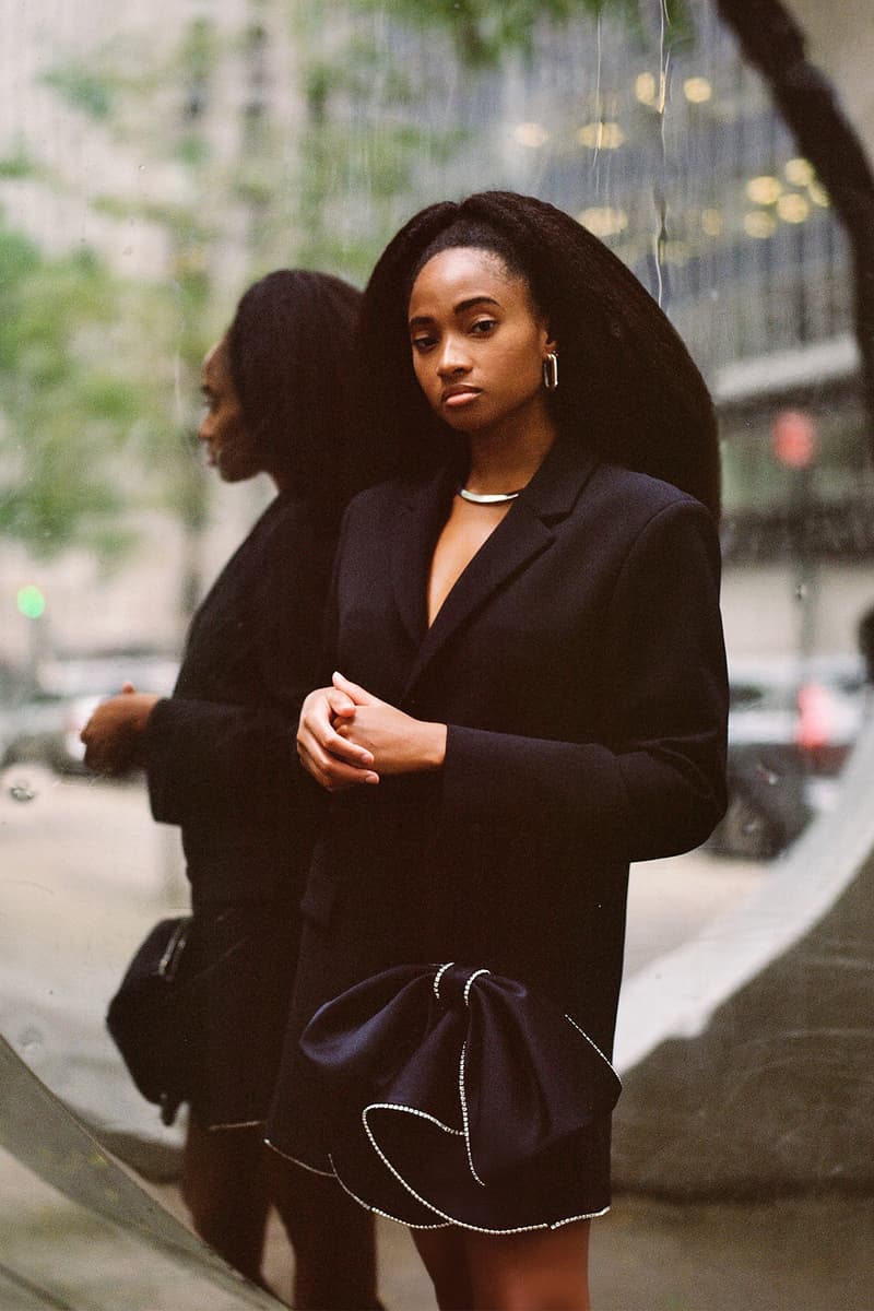 candace marie stewart social media strategist black in corporate initiative black blazer necklace earrings skirt