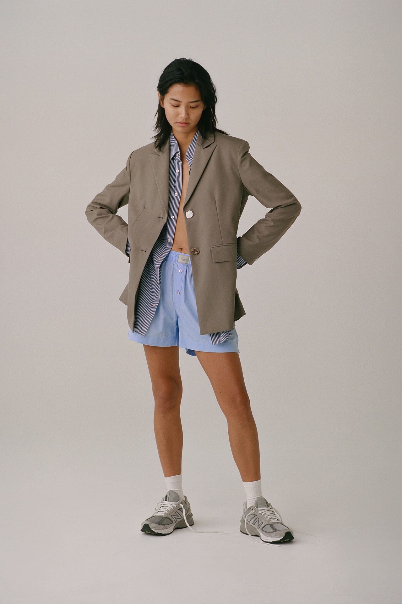 Comme Si Boxer Shorts Women Marina Blue Sock Brand Loungewear Campaign Jenni Lee New Balance 995 Blazer