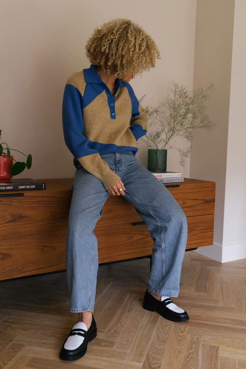 danielle cathari deconstructed knit sweater oatmeal blue bright orange fall winter release