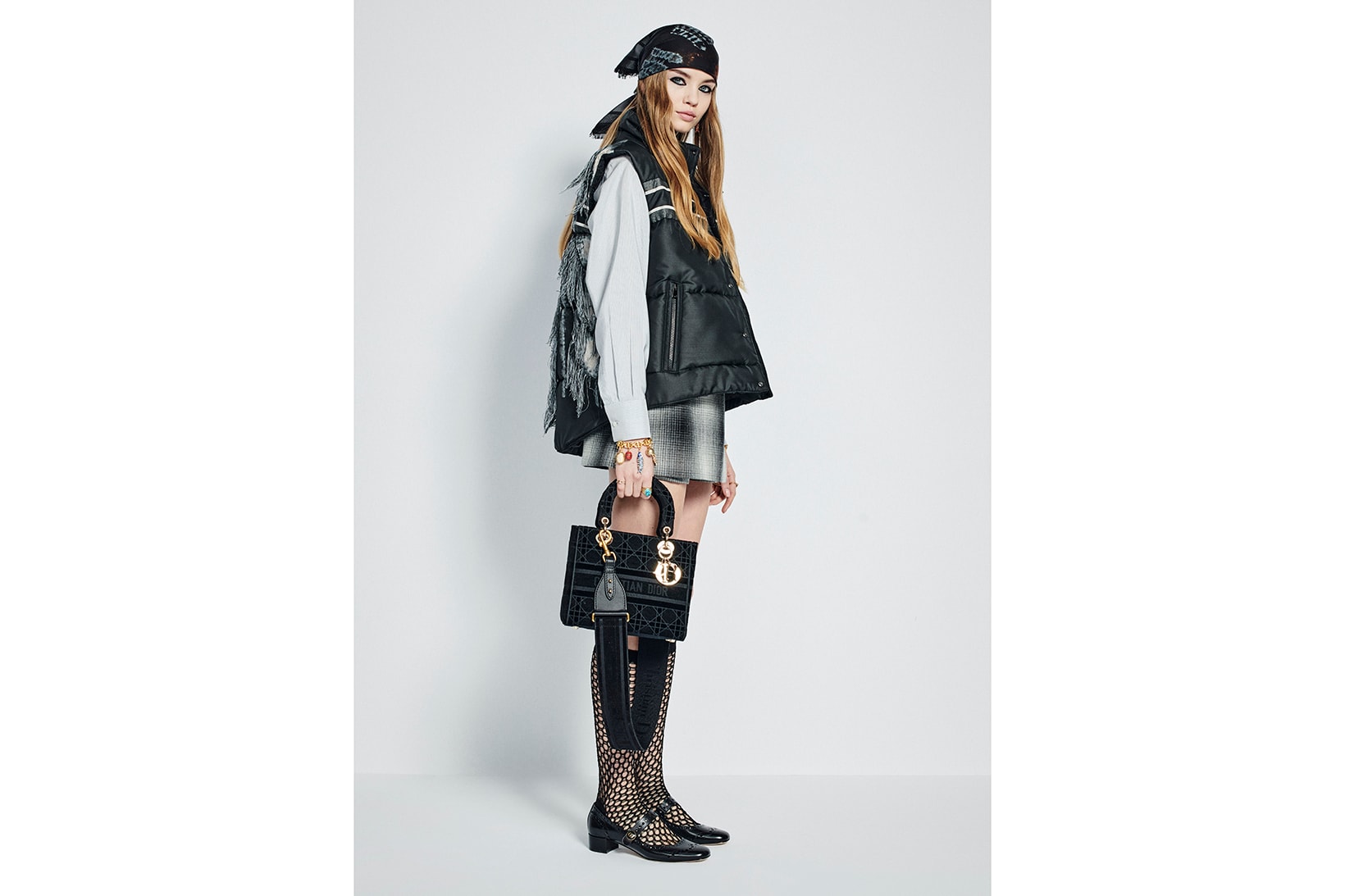 Dior Lady D-Lite Bag Velvet Black Purse