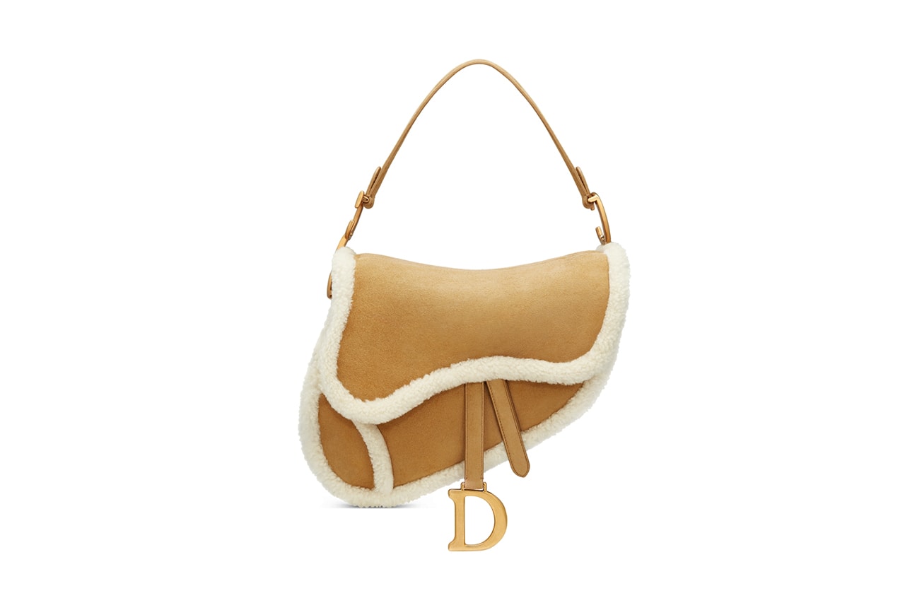 Dior Saddle Bag Camel-Colored Shearling Fall Winter 2020 Christian Luxury Designer Handbag