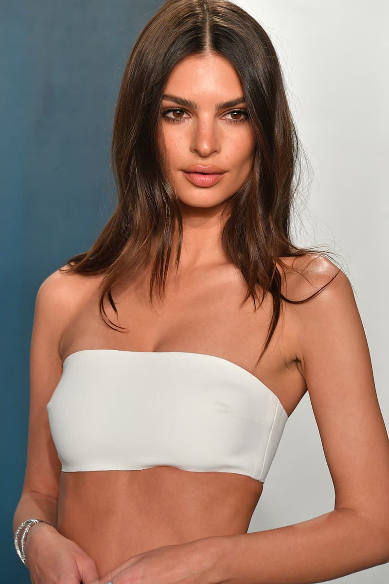 Emily Ratajkowski Vanity Fair Afterparty Party Red Carpet Look White Tub Dress Gown Oscars Emrata Model Actress