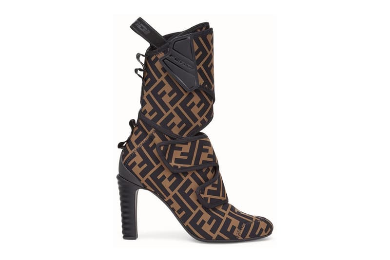 Fendi Logo Monogram Heeled Boots Luxury Fall Winter Footwear