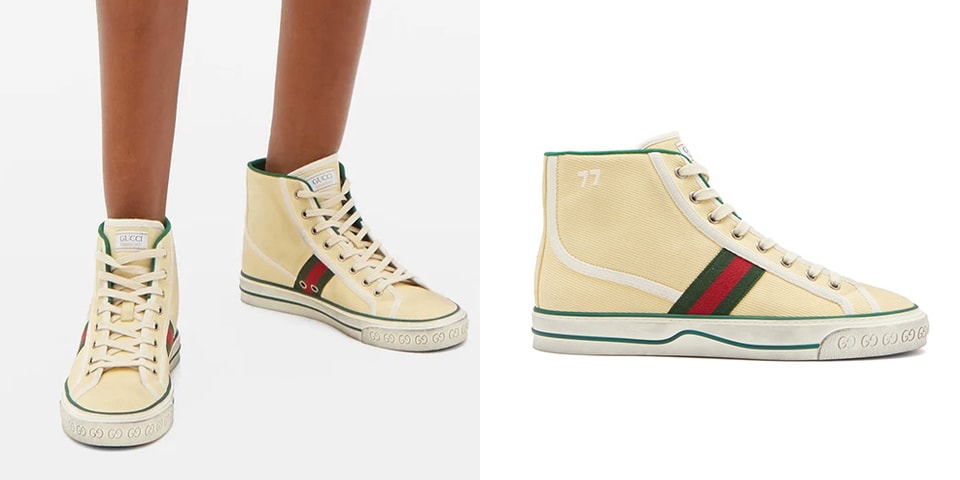 Gucci Drops Tennis 1977 Canvas High-Top Sneakers | Hypebae