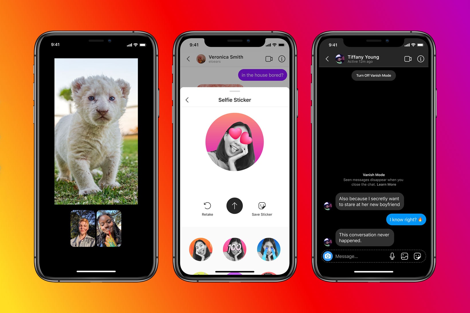 Instagram DM Messenger New Features Vanish Mode Selfie Stickers Watch Together