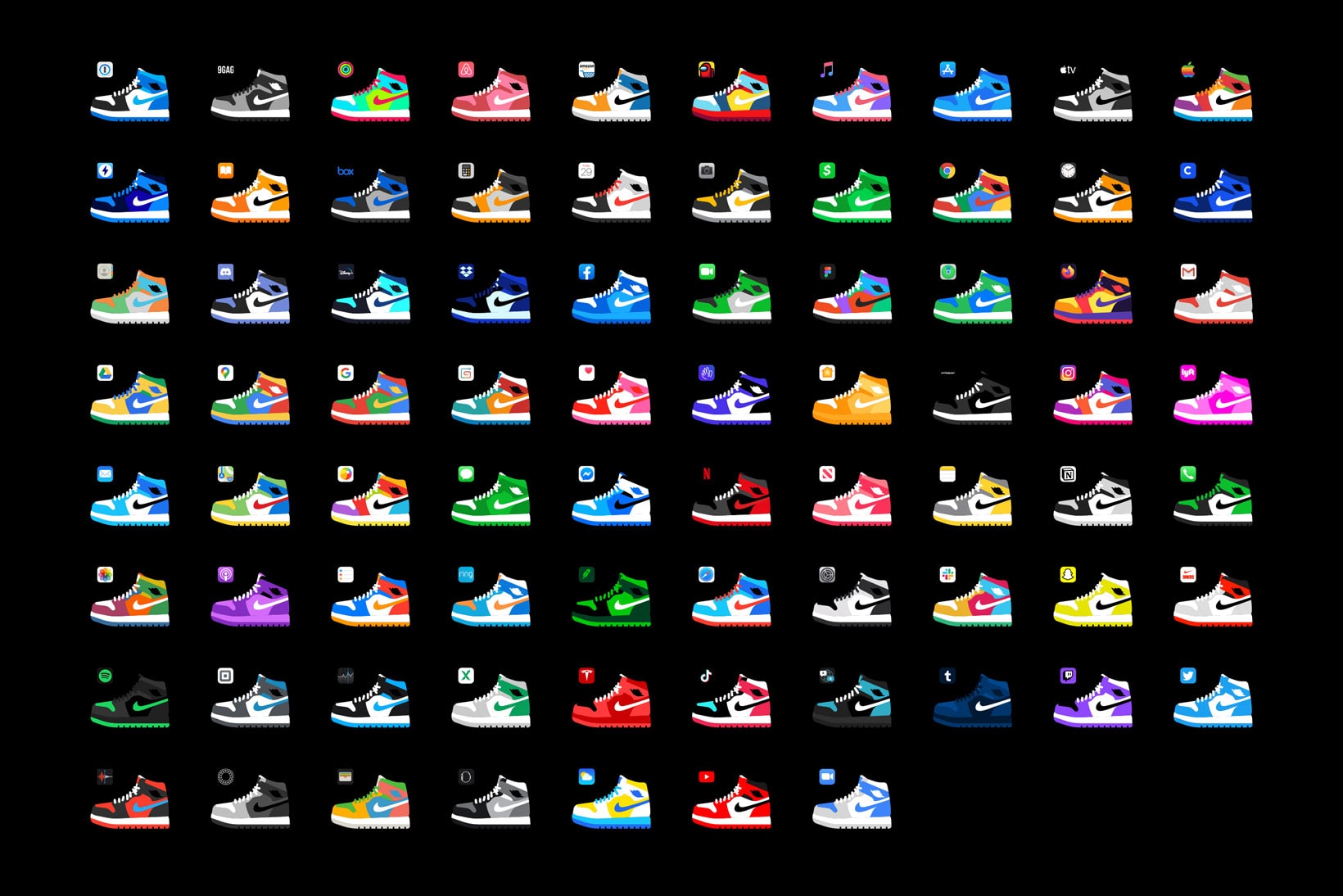 iPhone App Icons Home Screen Nike Sneakers Air Jordan 1 Custom Pack Jeremy Booth