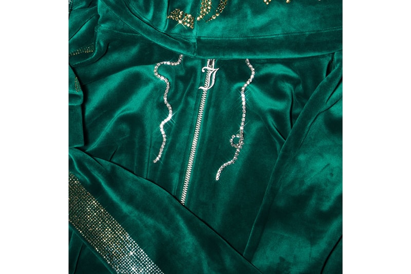 Juicy Couture 25th Anniversary Collection Tracksuit Rhinestone Velour Black