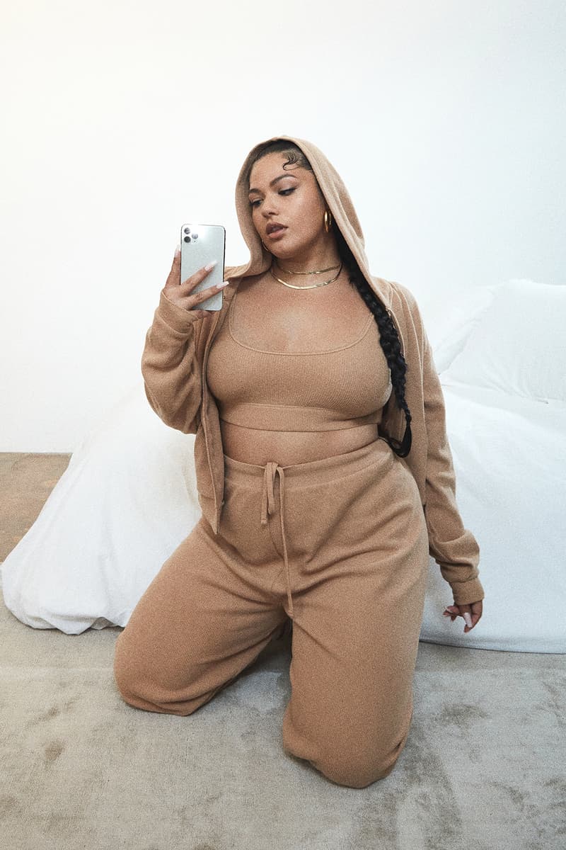 kim kardashian skims waffle collection loungewear underwear bras leggings campaign ming lee simmons