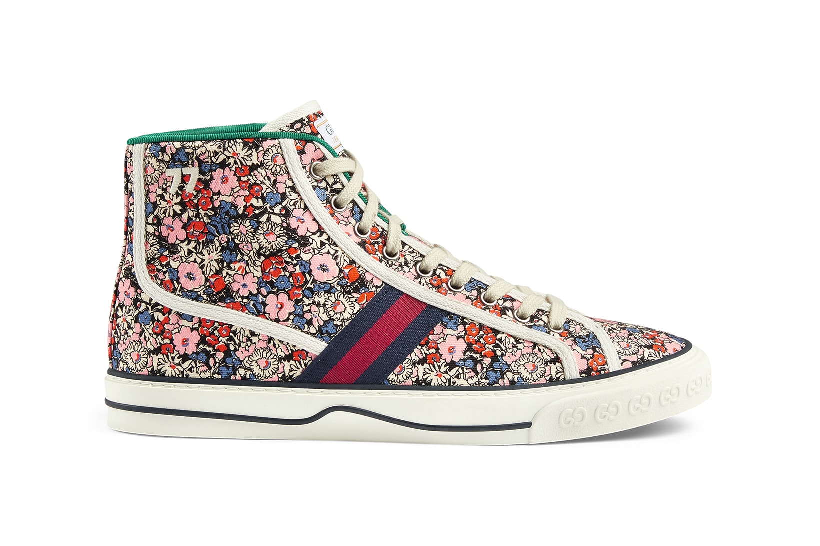 Liberty London x Gucci Collaboration Fall/Winter 2020 Collection Puffer Jacket Sneakers High Top Black