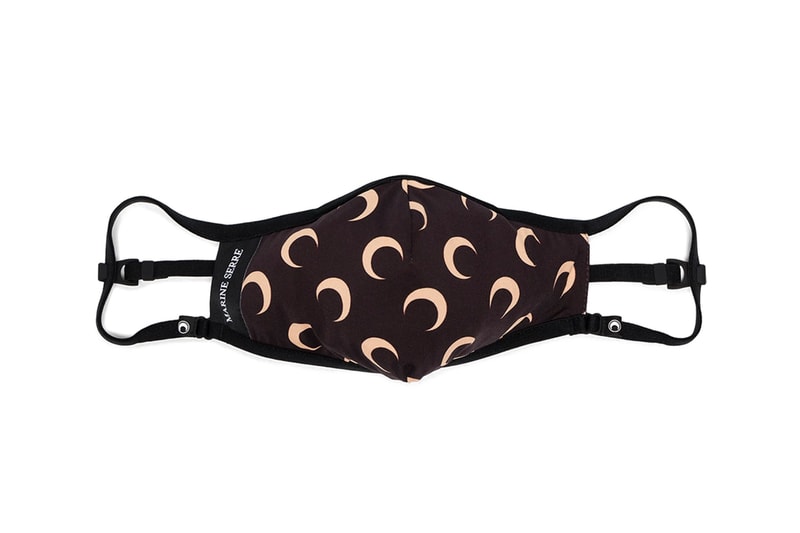 Marine Serre Crescent Moon Face Mask Print Beige Brown 