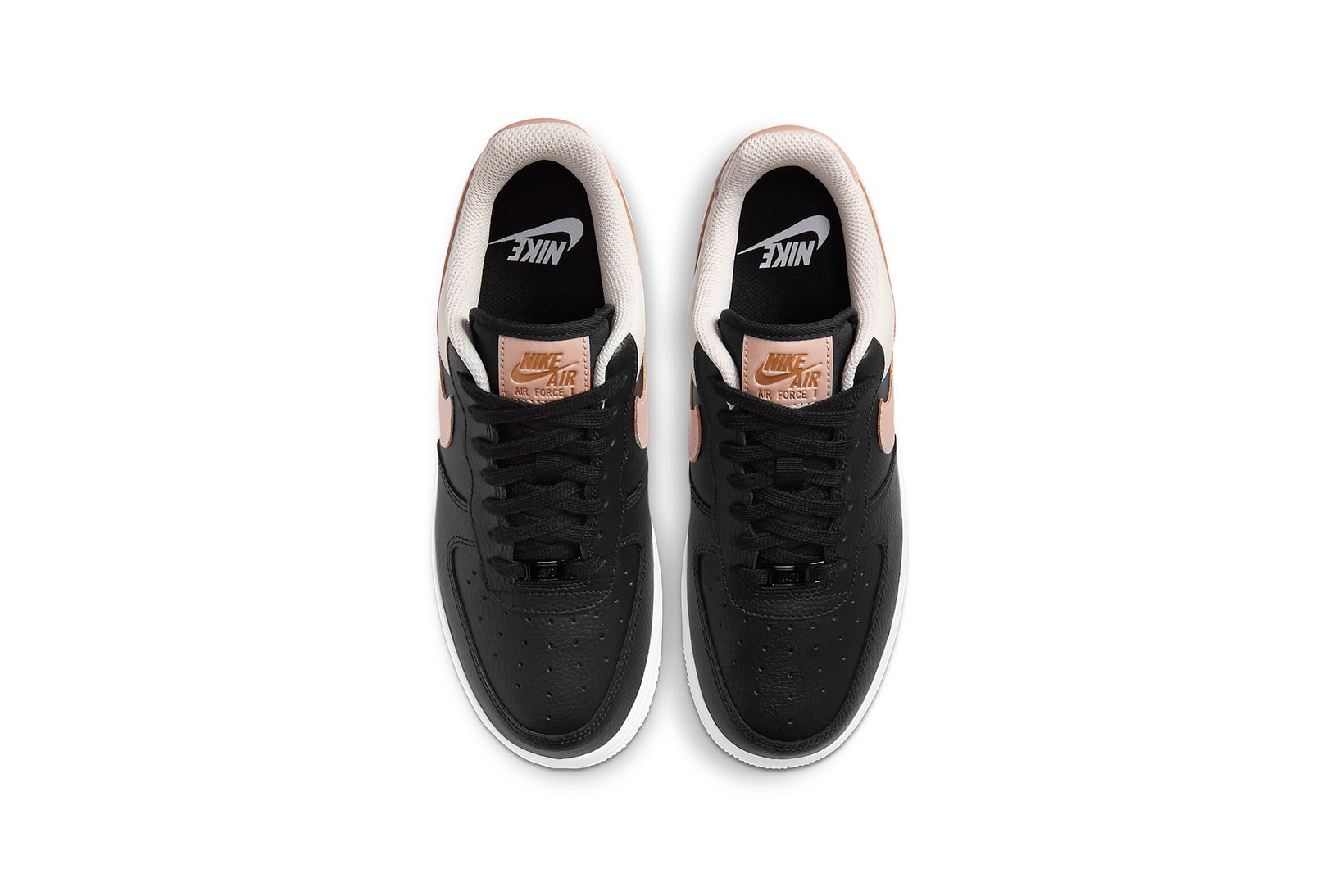 nike air force 1 07 womens sneakers black pink beige white colorway sneakerhead footwear shoes