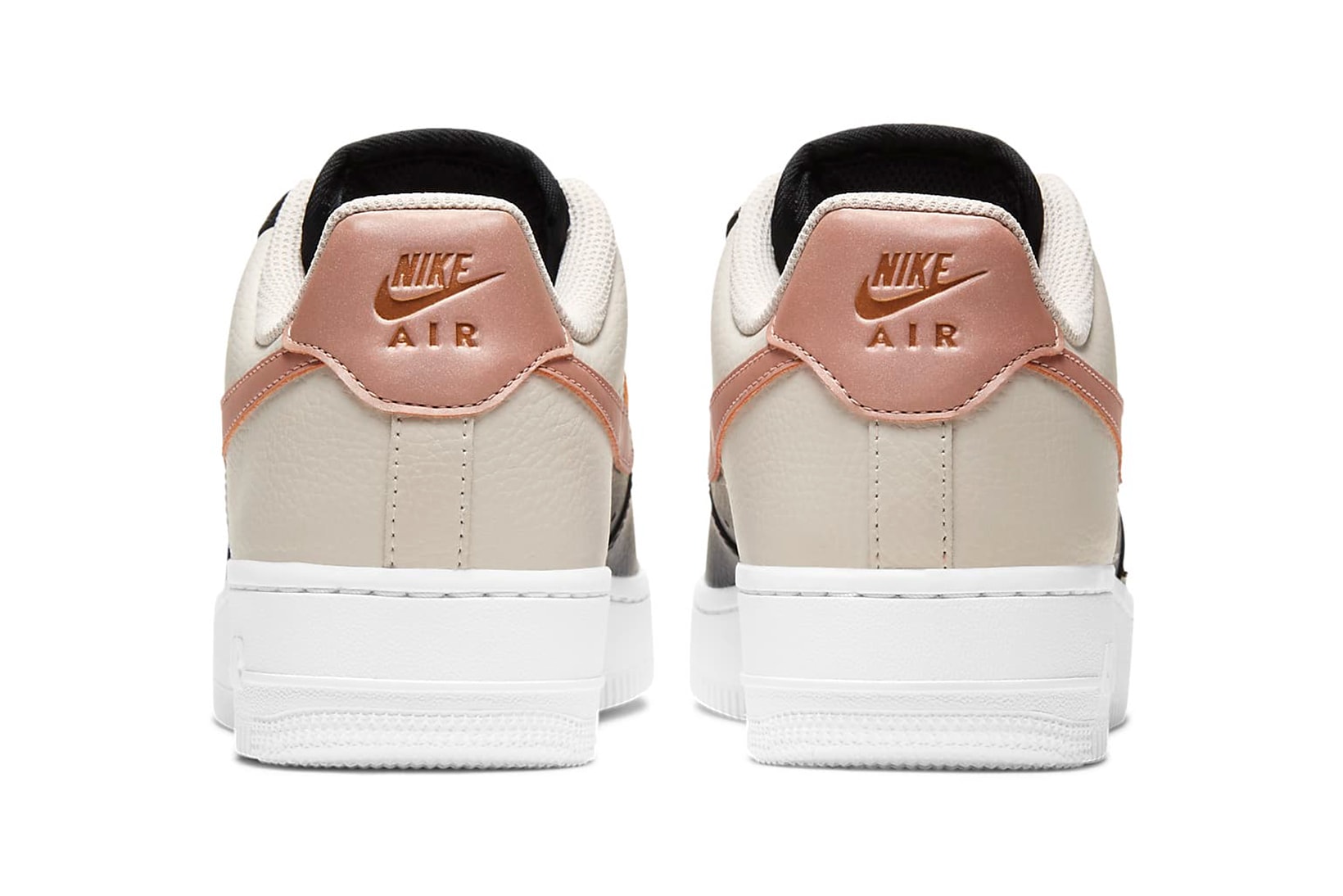 nike air force 1 07 womens sneakers black pink beige white colorway sneakerhead footwear shoes