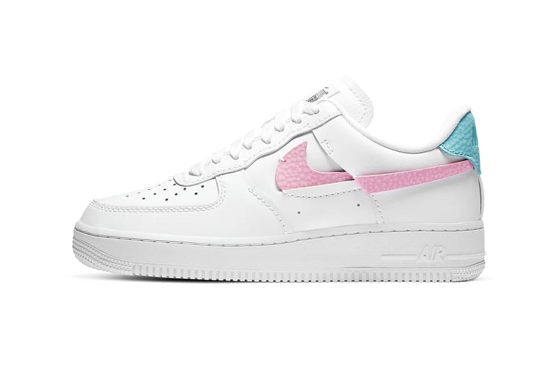 grey pink blue air force ones