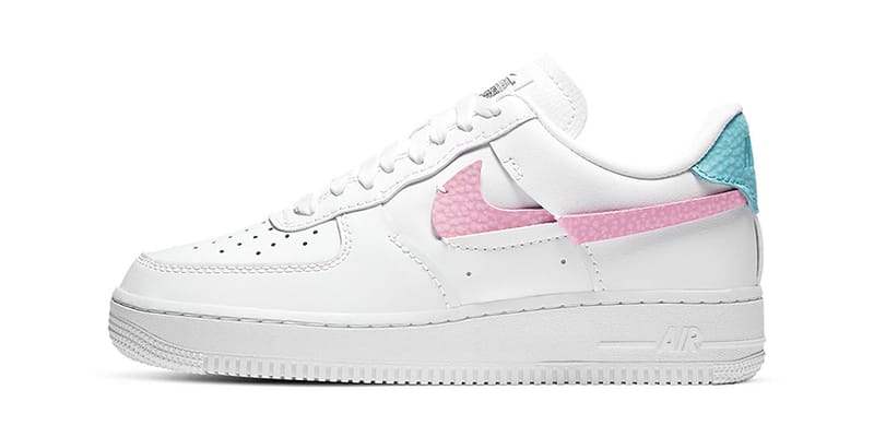 air force 1 blue and pink tick