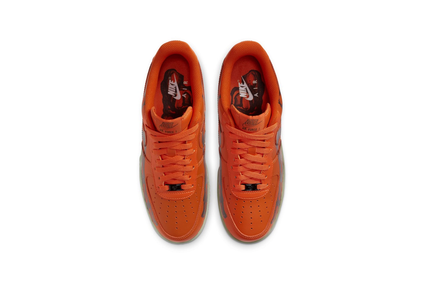 nike air force 1 sneakers skeleton halloween orange black colorway sneakerhead footwear shoes 
